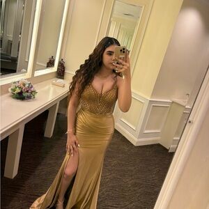Elegant Gold Evening Gown